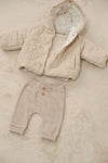Unisexs Jasje met capuchon - Over the Moon for You van Feetje in de kleur Kit in maat 68.