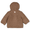 Meisjes Bouclé omkeerbaar jasje met capuchon - My Little Love van Feetje in de kleur Taupe in maat 86.