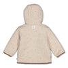 Meisjes Bouclé omkeerbaar jasje met capuchon - My Little Love van Feetje in de kleur Taupe in maat 86.