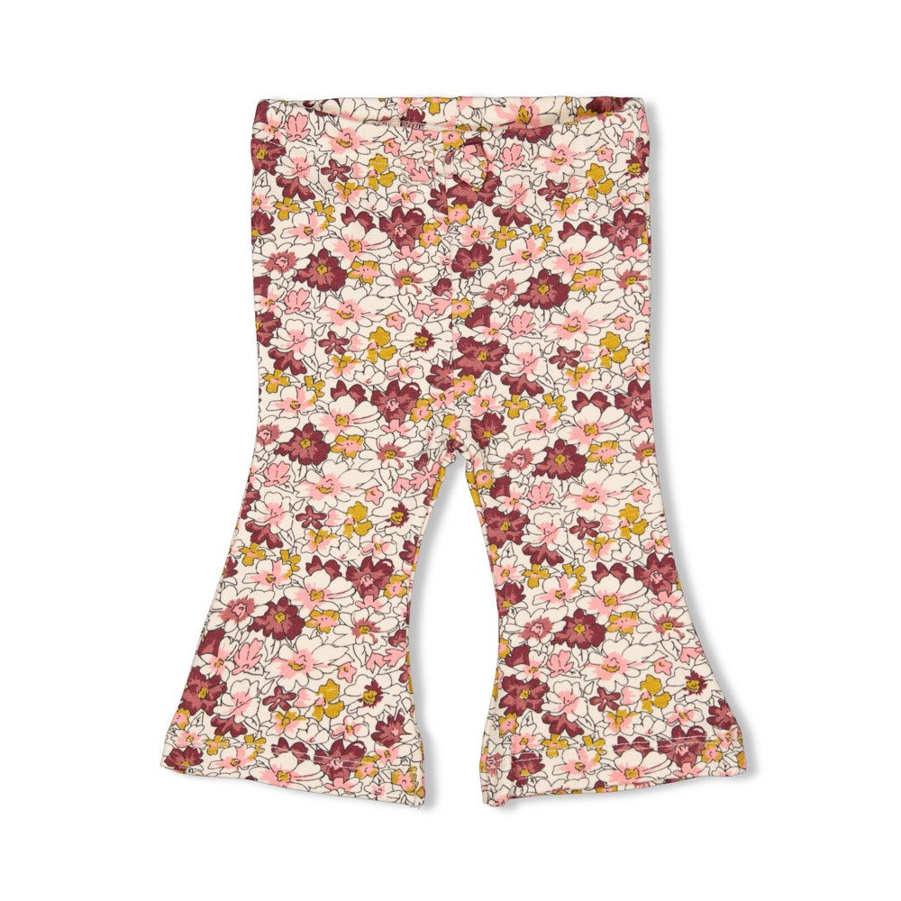 Meisjes Flare broek AOP - Wild Flowers van Feetje in de kleur Roze in maat 86.