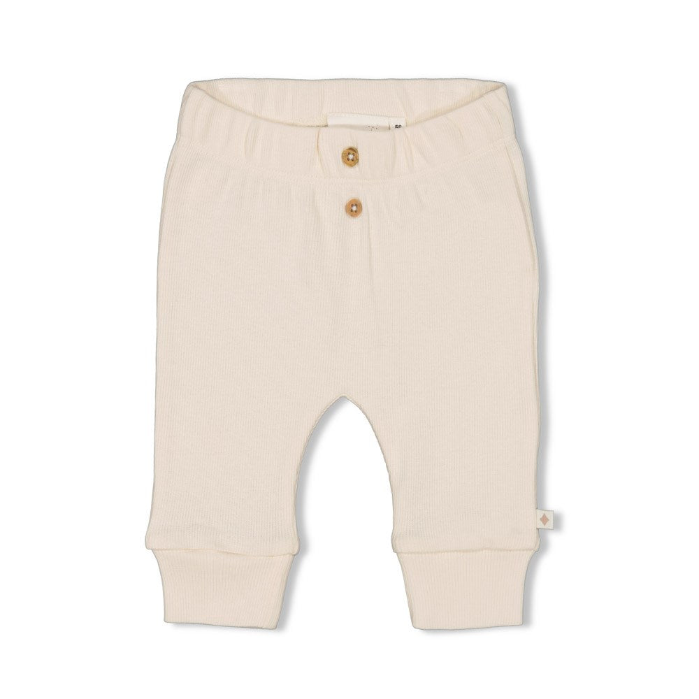 s Broek rib - Cute Cookie van Feetje in de kleur Offwhite in maat 62.