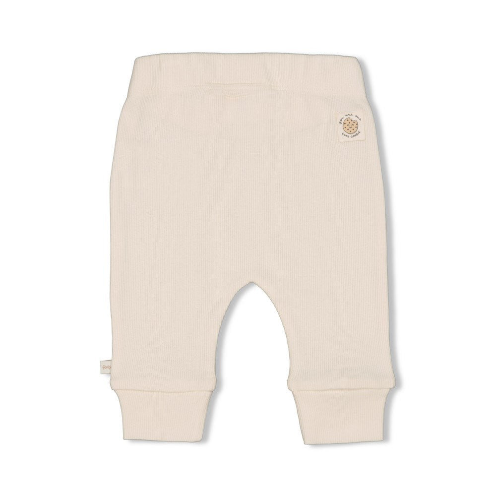 s Broek rib - Cute Cookie van Feetje in de kleur Offwhite in maat 62.