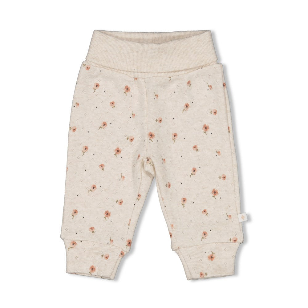 s Broek AOP - Sweet Poppy van Feetje in de kleur Offwhite melange in maat 62.