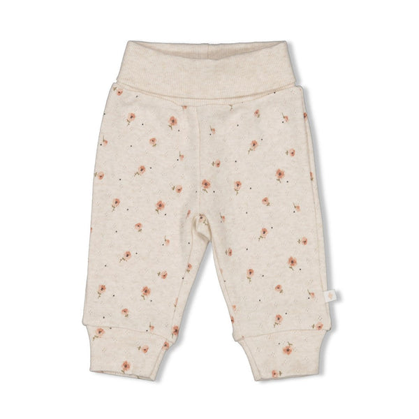 s Broek AOP - Sweet Poppy van Feetje in de kleur Offwhite melange in maat 62.