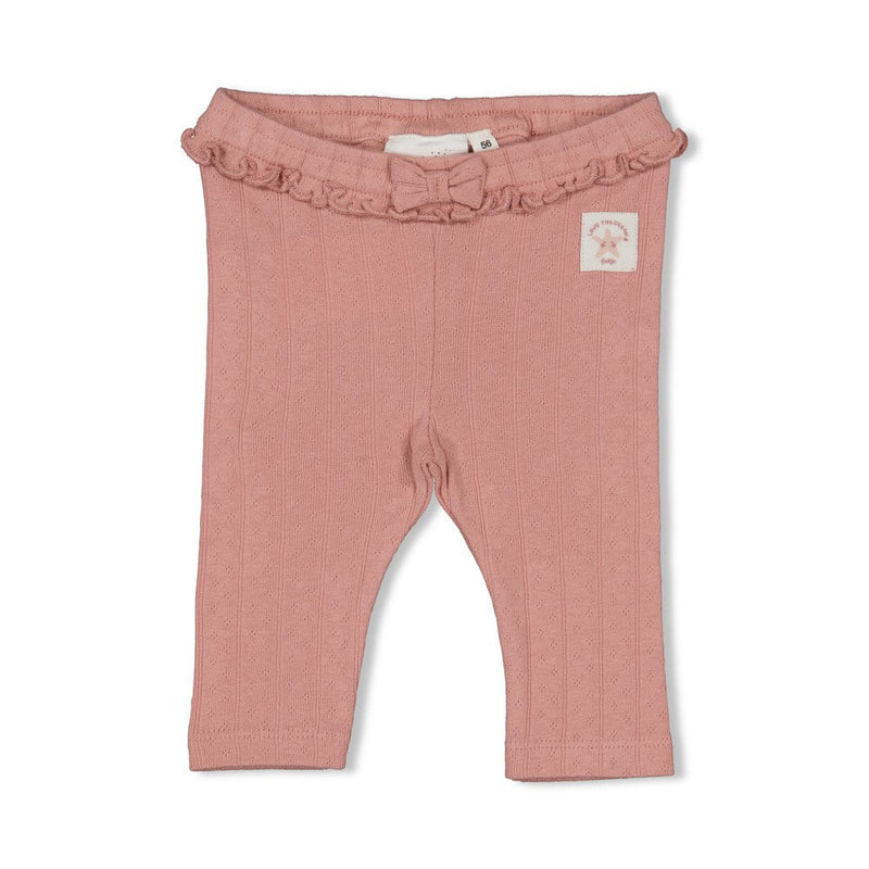 s Legging pointelle rib - Starfish Wishes van Feetje in de kleur Mauve in maat 86.