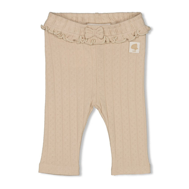 s Legging pointelle rib - Starfish Wishes van Feetje in de kleur Zand in maat 86.