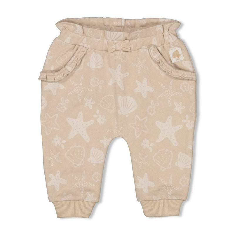 s Broek ruches AOP - Starfish Wishes van Feetje in de kleur Zand in maat 86.