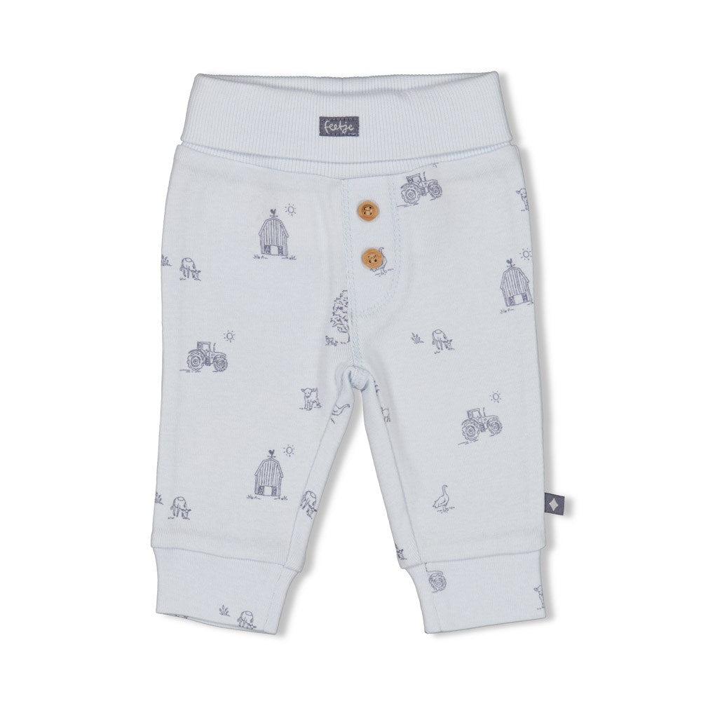 s Broek AOP rib - Farm Life van Feetje in de kleur Blauw in maat 62.