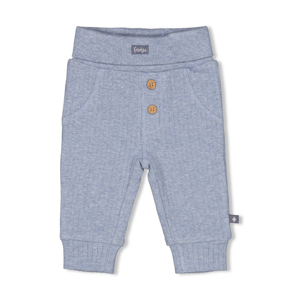 s Broek rib - Farm Life van Feetje in de kleur Blauw melange in maat 62.