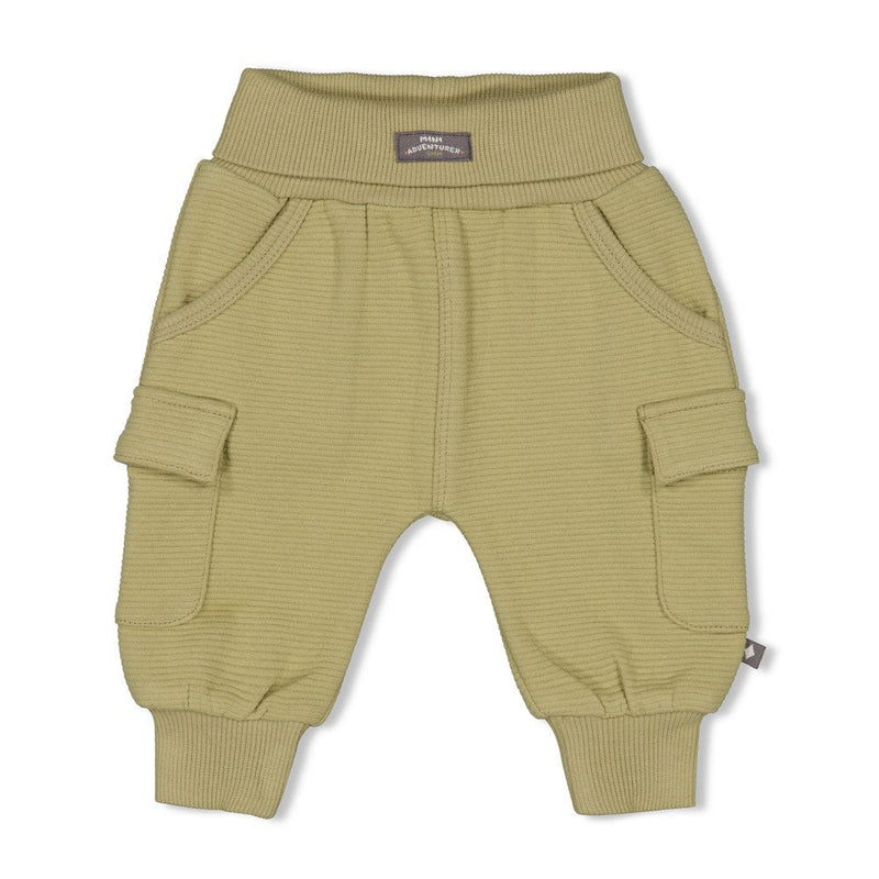 s Broek rib - Mini Adventurer van Feetje in de kleur Olijf in maat 86.