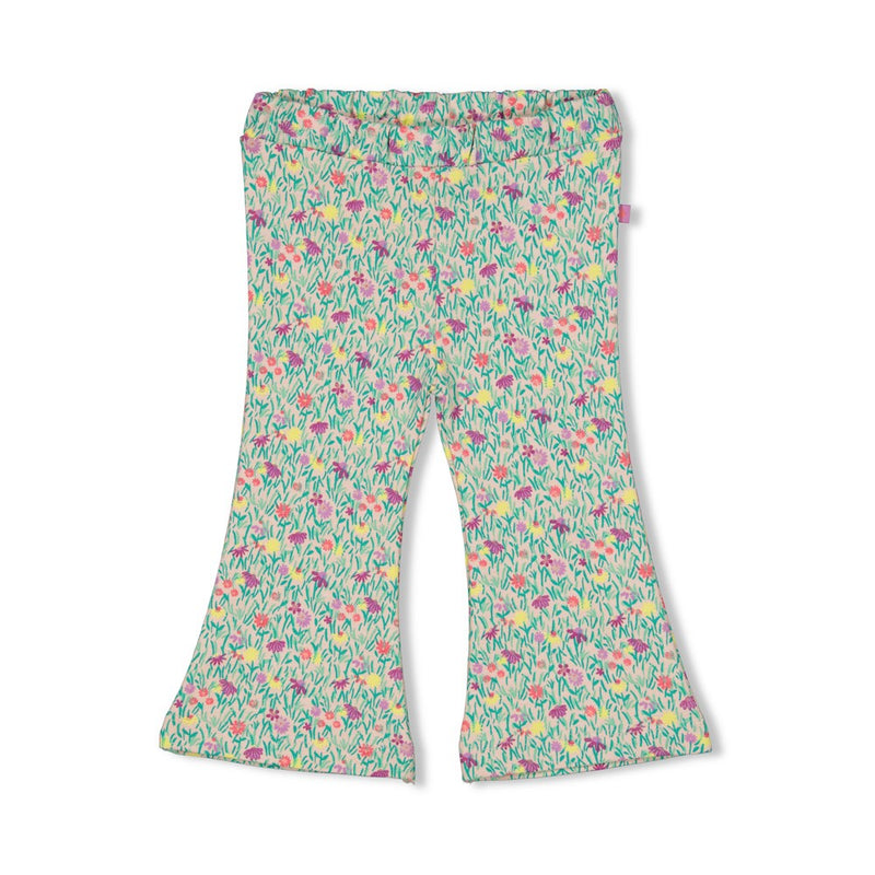 s Flare broek AOP - Picknick Perfect van Feetje in de kleur Groen in maat 86.