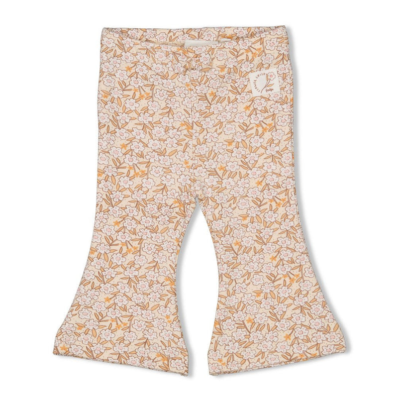 s Flare broek AOP - Flower Field van Feetje in de kleur Creme in maat 86.