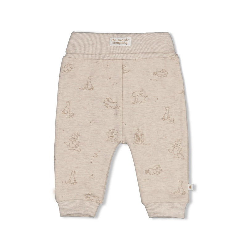 Unisexs Broek AOP - The Cuddle Company van Feetje in de kleur Taupe melange in maat 62.