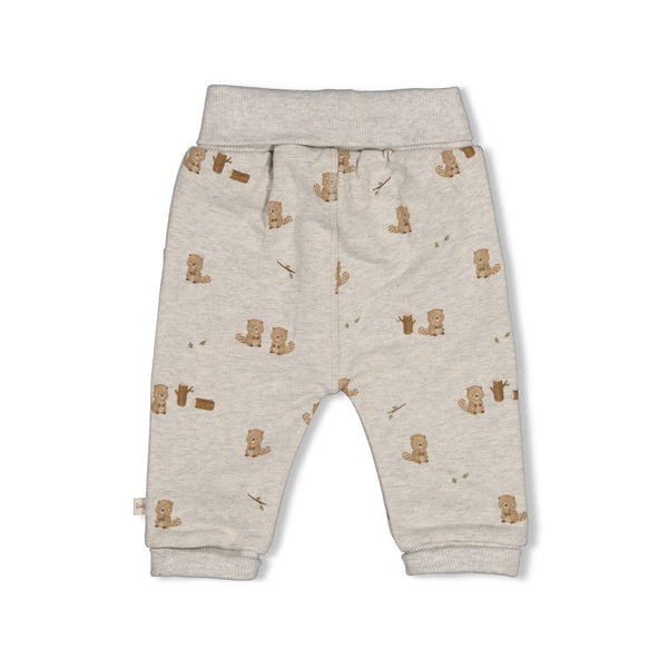 Jongens Broek AOP - Tiny Timber Tales van Feetje in de kleur Grijs melange in maat 86.