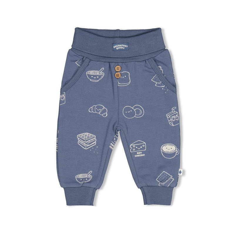 Jongens Broek AOP - Breakfast Buddy van Feetje in de kleur Blauw in maat 62.