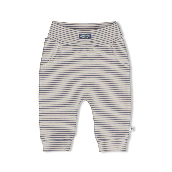 Jongens Broek rib met streep - Breakfast Buddy van Feetje in de kleur Blauw in maat 62.