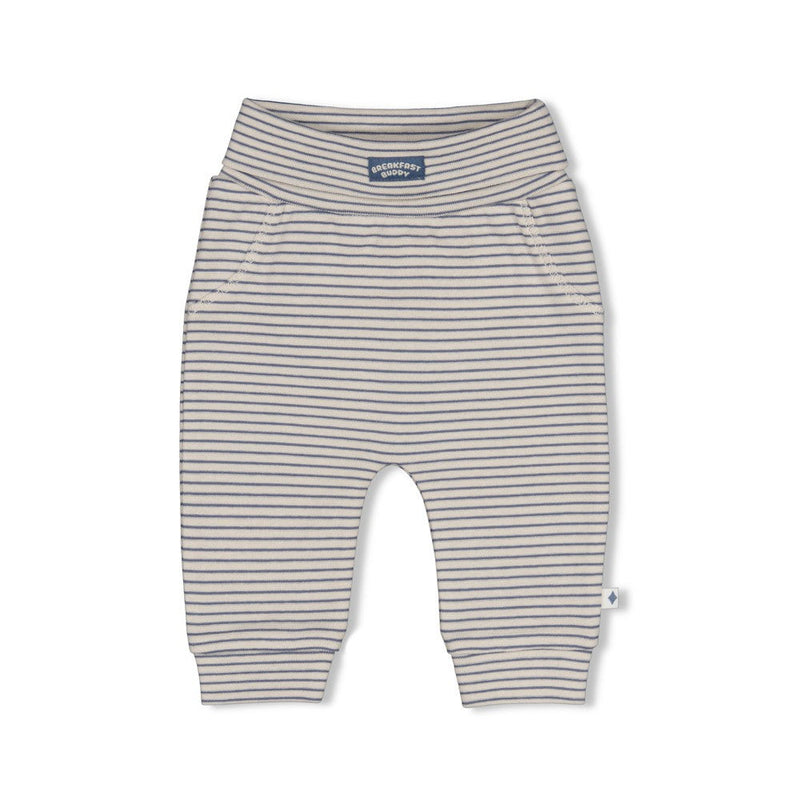 Jongens Broek rib met streep - Breakfast Buddy van Feetje in de kleur Blauw in maat 62.