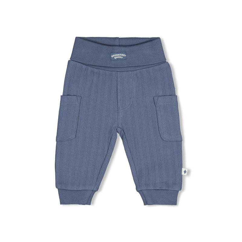 Jongens Broek rib - Breakfast Buddy van Feetje in de kleur Blauw in maat 62.