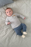 Jongens Broek rib - Breakfast Buddy van Feetje in de kleur Blauw in maat 62.