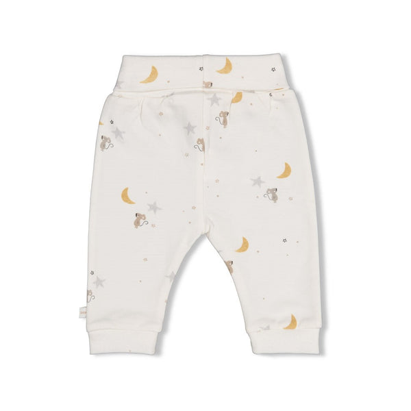 Unisexs Broek AOP - Over the Moon for You van Feetje in de kleur Kit in maat 62.