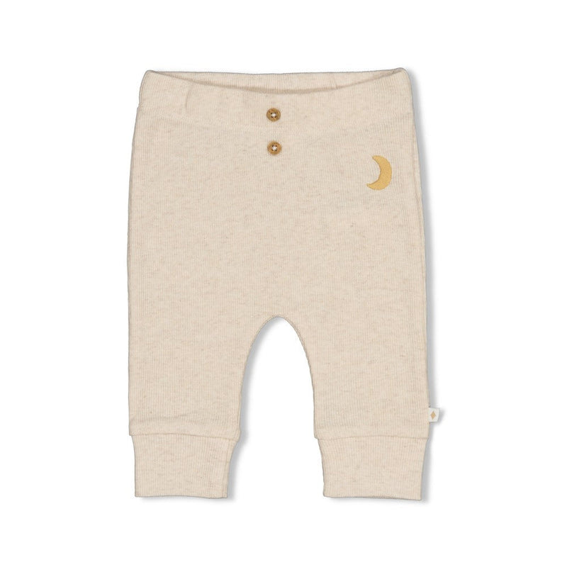 Unisexs Broek rib - Over the Moon for You van Feetje in de kleur Kit in maat 62.