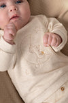 Unisexs Broek rib - Over the Moon for You van Feetje in de kleur Kit in maat 62.
