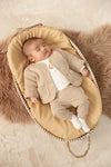 Unisexs Broek - Over the Moon for You van Feetje in de kleur Taupe in maat 62.