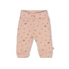Meisjes Broek pointelle rib AOP - Fall in Love van Feetje in de kleur Roze melange in maat 62.