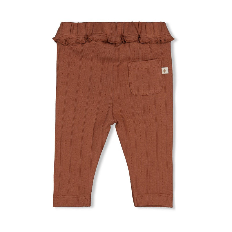 Meisjes Legging pointelle rib - Forest Garden van Feetje in de kleur Bruin in maat 86.
