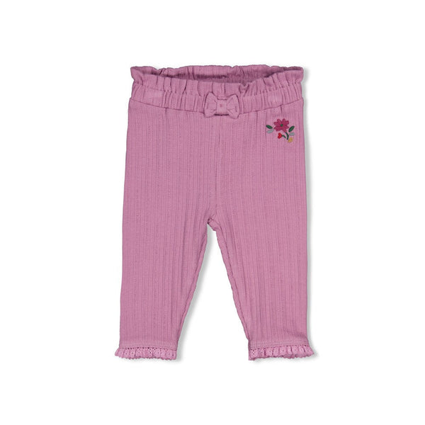 Meisjes Legging rib - Afternoon Tea van Feetje in de kleur Lila in maat 86.
