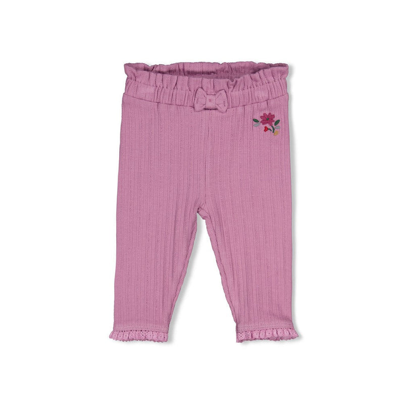 Meisjes Legging rib - Afternoon Tea van Feetje in de kleur Lila in maat 86.