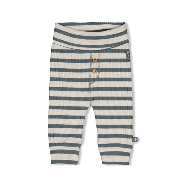 Jongens Broek rib met streep - Beep Beep van Feetje in de kleur Zeegroen in maat 86.