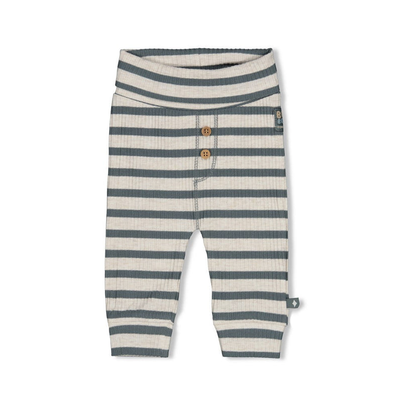 Jongens Broek rib met streep - Beep Beep van Feetje in de kleur Zeegroen in maat 86.
