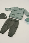 Jongens Broek - Beep Beep van Feetje in de kleur Zeegroen in maat 86.