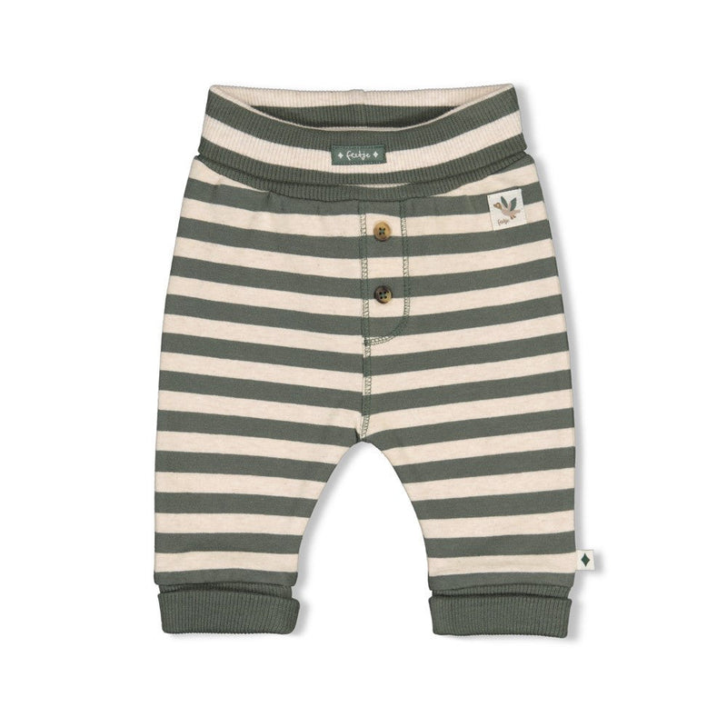 Jongens Broek streep - Wiggle and Waddle van Feetje in de kleur Groen in maat 92.