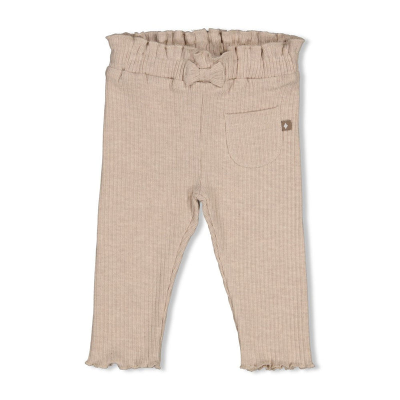 Meisjes Legging rib - Dress to Impress van Feetje in de kleur Taupe melange in maat 92.