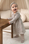 Meisjes Legging rib - Dress to Impress van Feetje in de kleur Taupe melange in maat 92.
