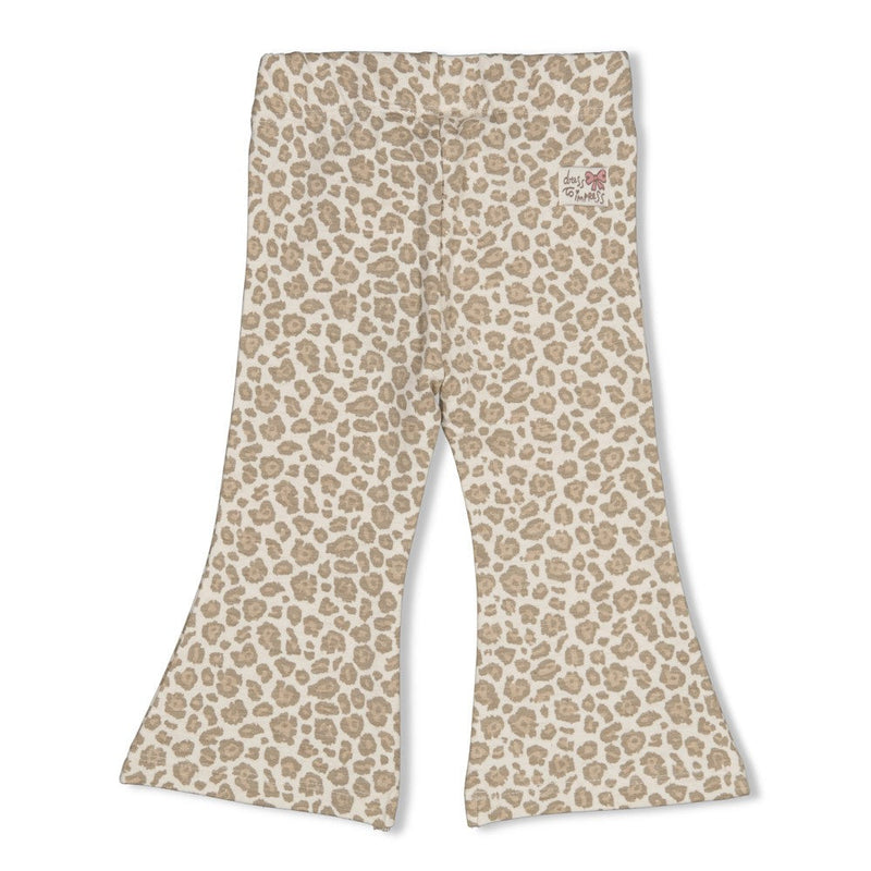 Meisjes Flare broek AOP - Dress to Impress van Feetje in de kleur Offwhite melange in maat 92.