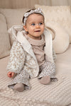 Meisjes Flare broek AOP - Dress to Impress van Feetje in de kleur Offwhite melange in maat 92.