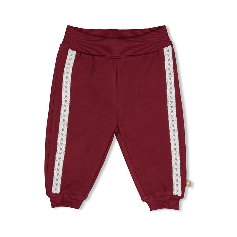 Meisjes Broek - My Little Love van Feetje in de kleur Bordeaux in maat 86.