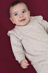 Meisjes Broek AOP - My Little Love van Feetje in de kleur Taupe melange in maat 86.