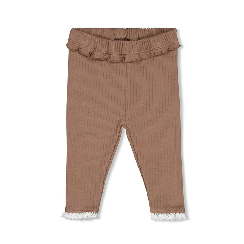 Meisjes Legging rib - My Little Love van Feetje in de kleur Taupe in maat 86.