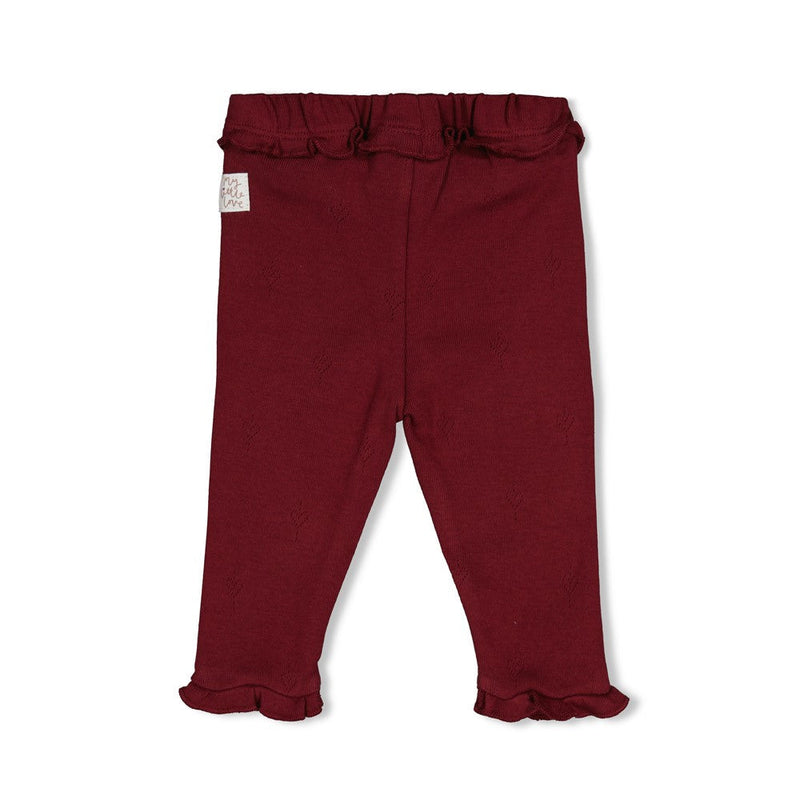 Meisjes Legging pointelle rib - My Little Love van Feetje in de kleur Bordeaux in maat 86.