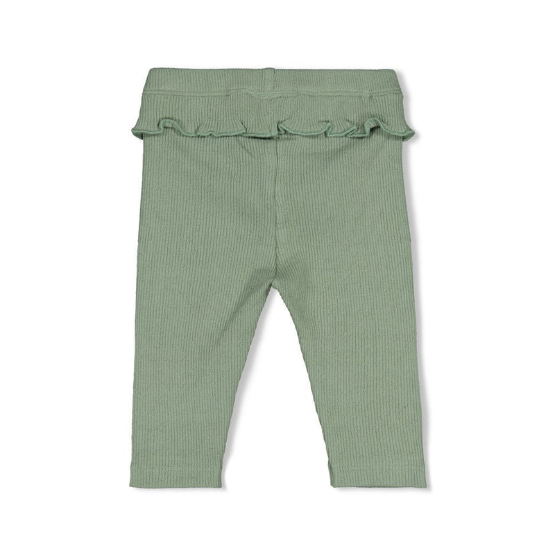 Meisjes Legging pointelle rib - Lucky Bloombird van Feetje in de kleur Jade Groen in maat 92.