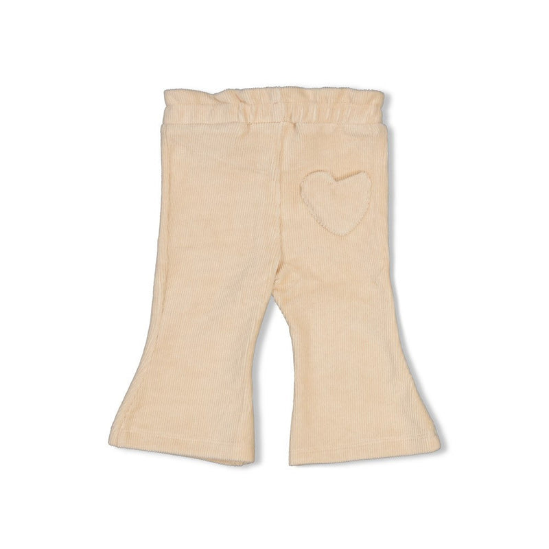 Meisjes Flare broek velours rib - Lucky Bloombird van Feetje in de kleur Offwhite in maat 92.