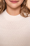 Meisjes Top ls structure van Geisha in de kleur Off-white in maat 176.