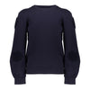 Meisjes Sweater flowers at sleeve van Geisha in de kleur Navy in maat 176.