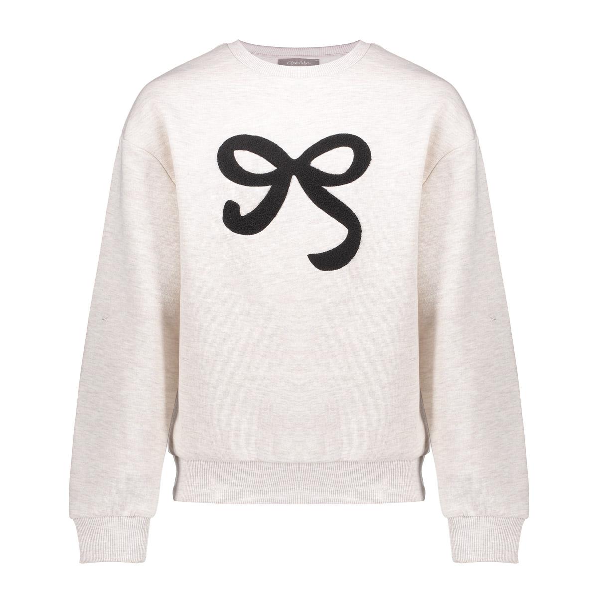 Meisjes Sweat bow van Geisha in de kleur Beige melange / black in maat 176.