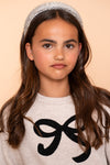 Meisjes Sweat bow van Geisha in de kleur Beige melange / black in maat 176.