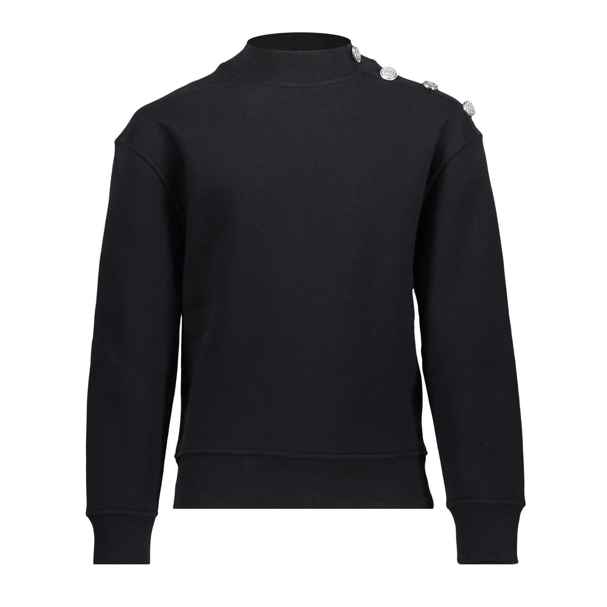 Meisjes Sweater buttons at shoulder van Geisha in de kleur Black in maat 176.